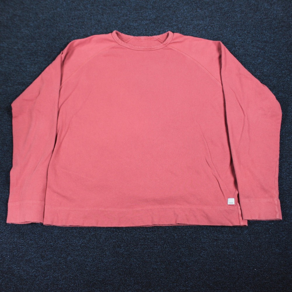 Vuori Vital Crew Sweatshirt Mens XL Red V245 Organic Cotton French Terry Soft